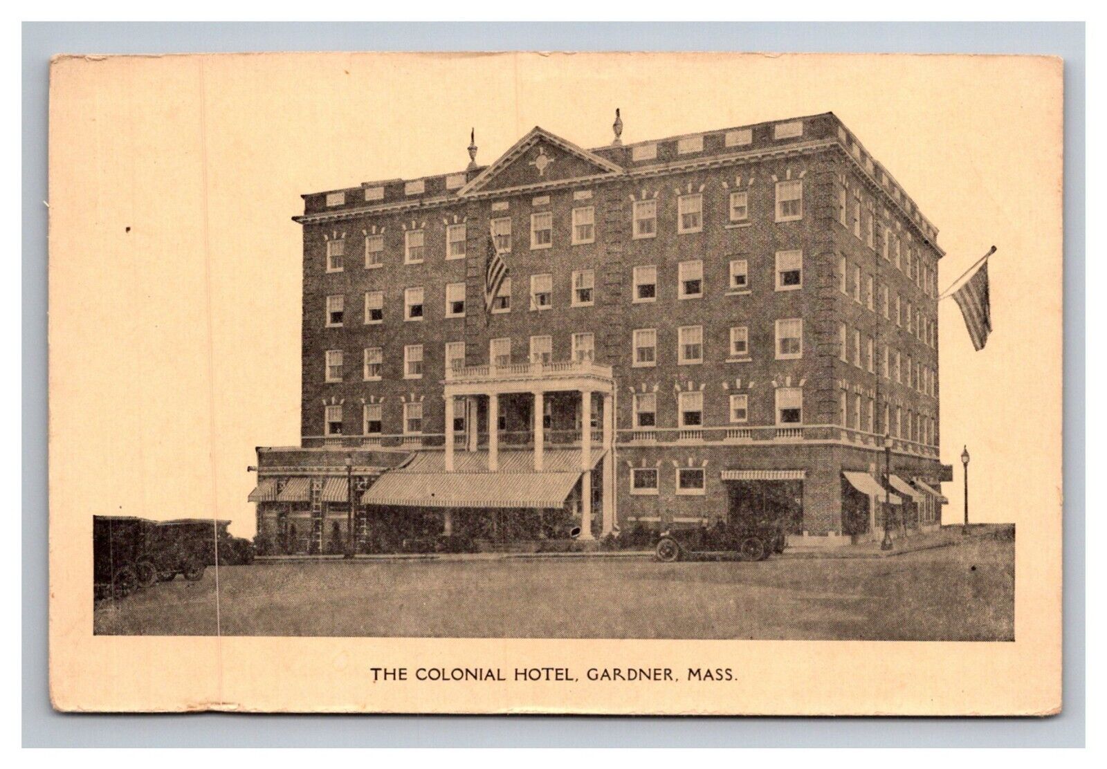 Postcard Gardner Massachusetts Colonial Hotel