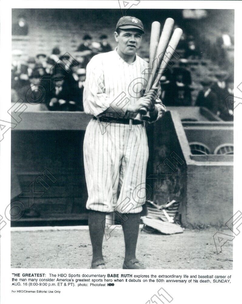 Baseball HOF Outfielder Pitcher George Herman Babe Ruth Press Photo