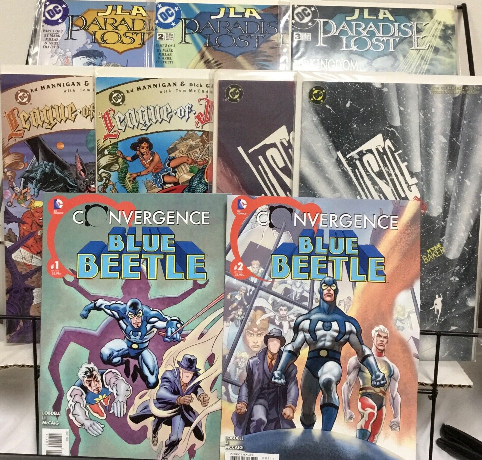 DC Comics JLA Paradise Lost 1-3, League of Justice 1-2, Justice 1-2, Blue Beetle