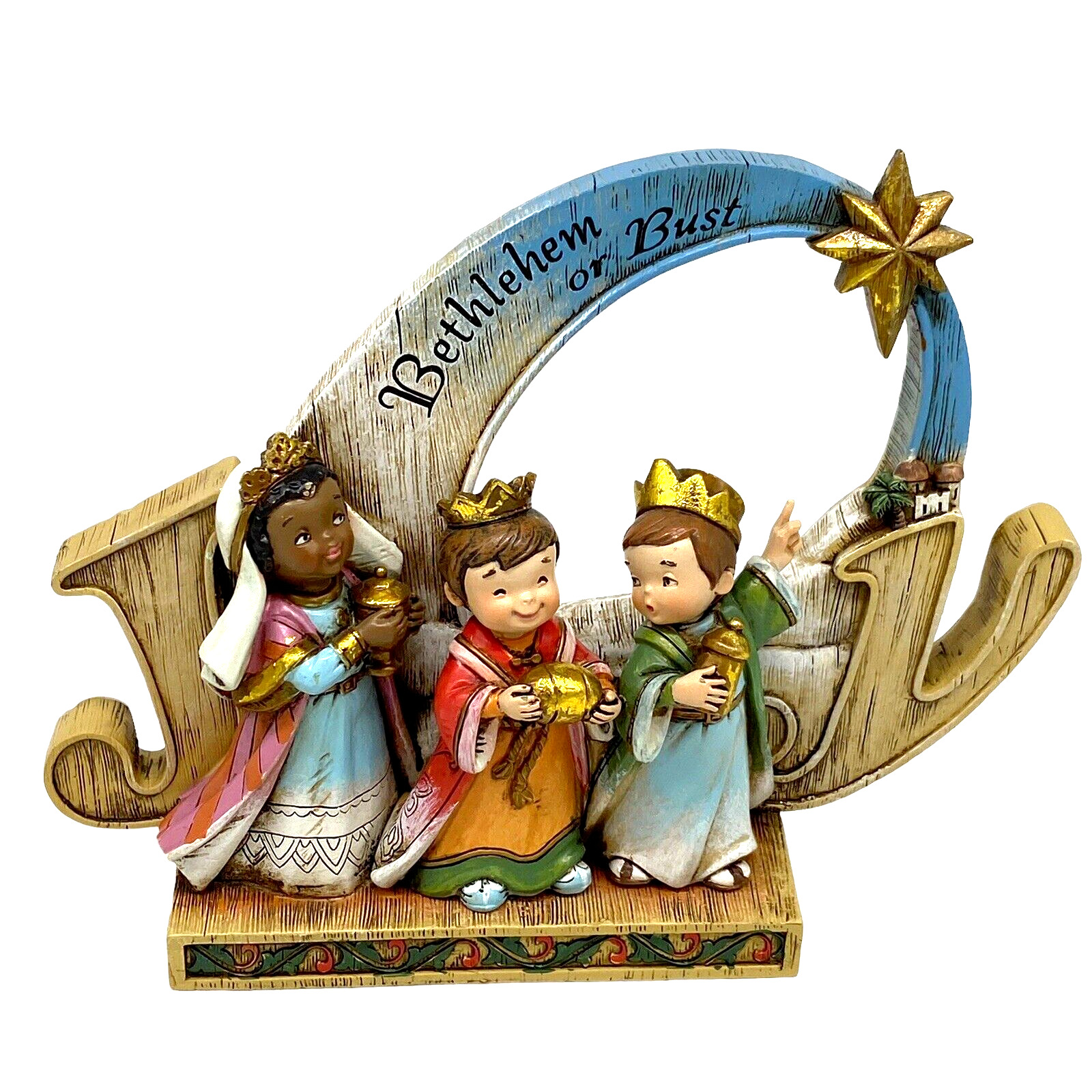 Vintage Nativity Wiseman Bethlehem or Bust Resin Sculpture Figurine Tabletop