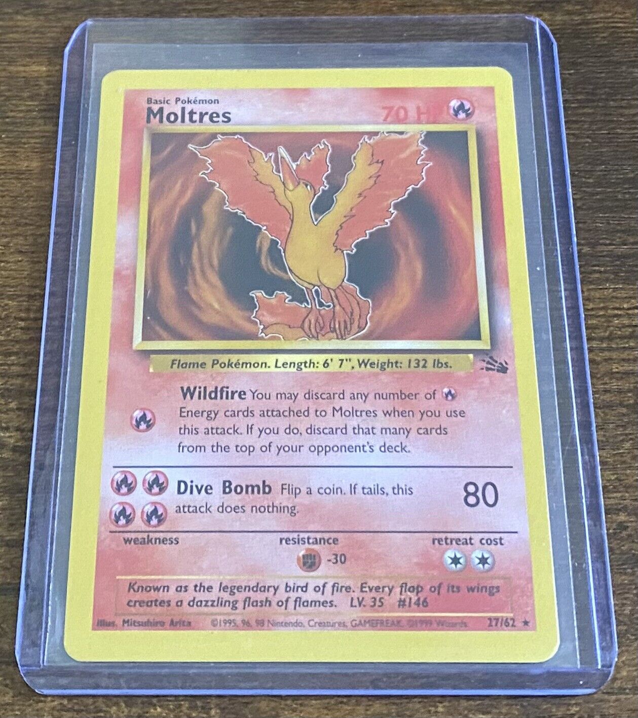 Moltres Pokemon WOTC Fossil Unlimited 27/62 RL01