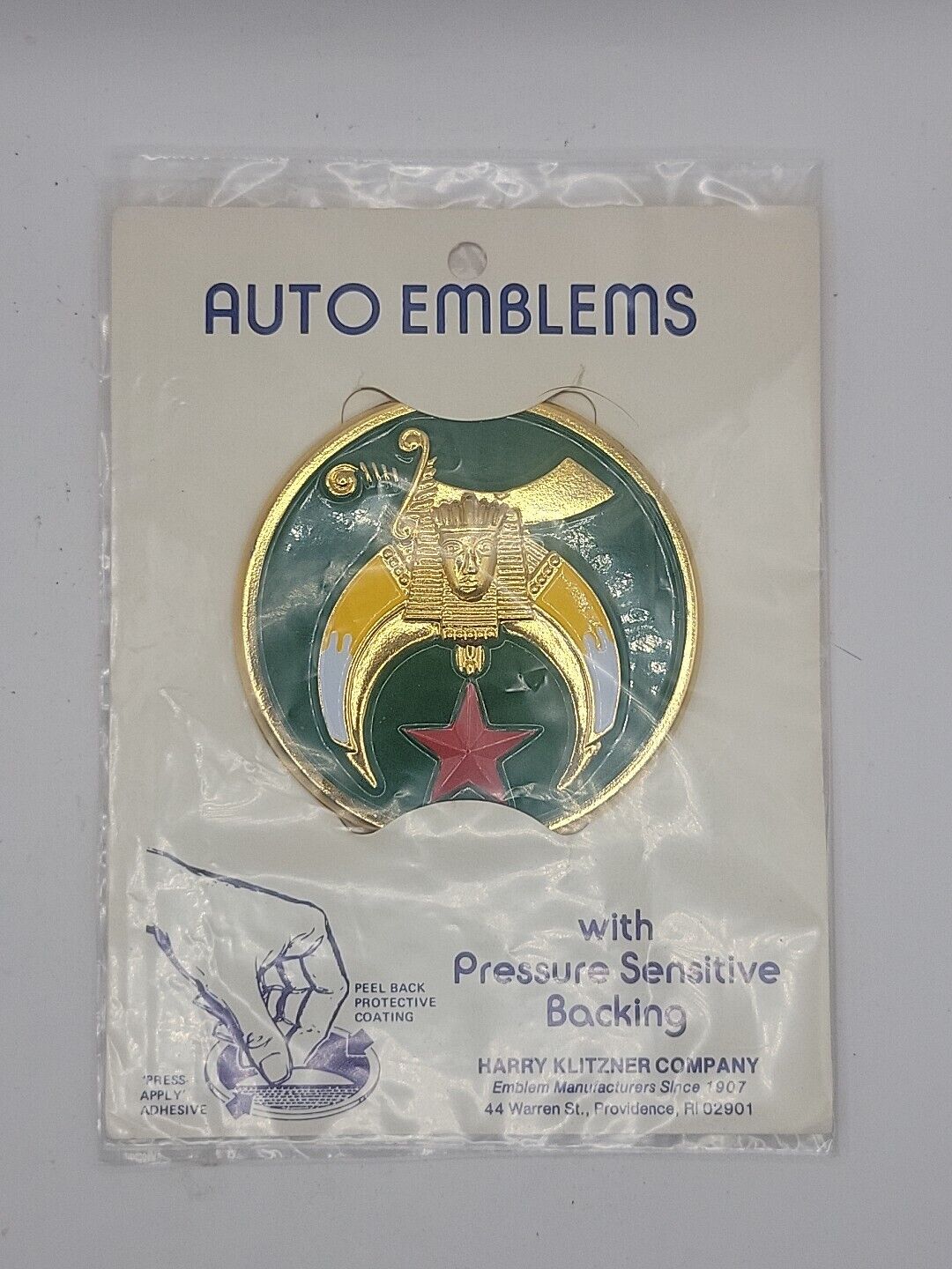 Vintage Shriners Masonic Car Auto Emblem 3.5\