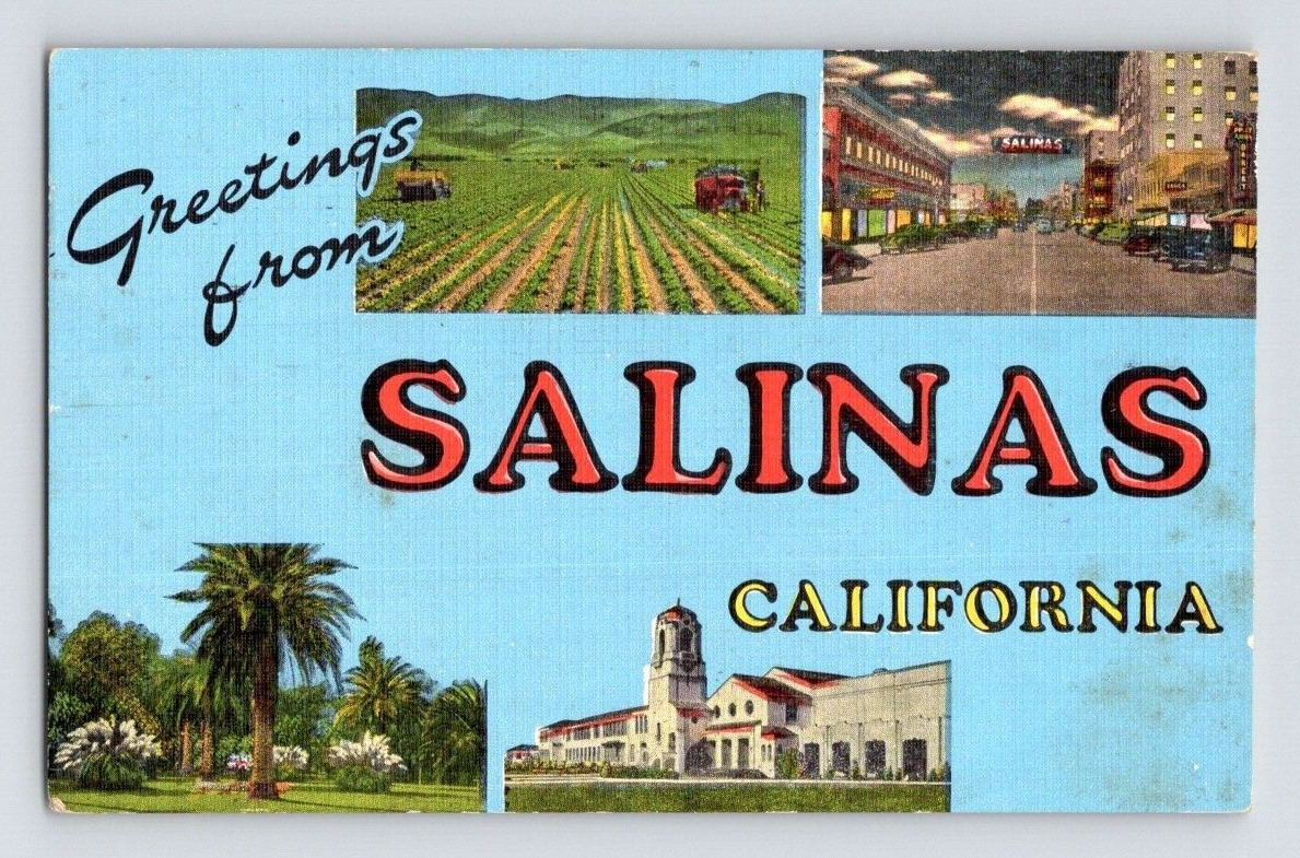 1952. GREETINGS FROM SALINAS, CALIF. POSTCARD RR18
