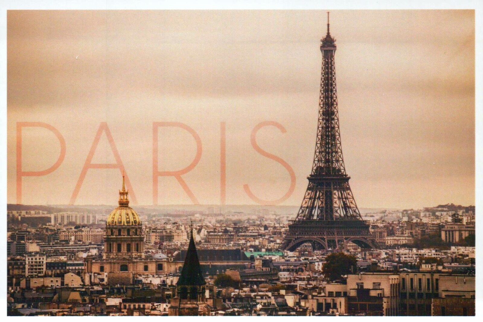 Paris France, City of Lights Aerial View & Eiffel Tower, Europe, Modern Postcard