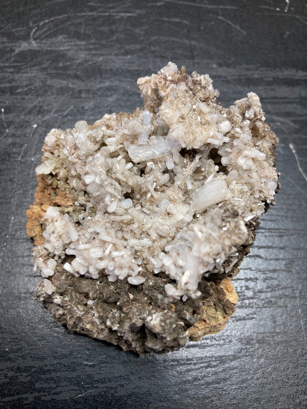 Exceptional Sparkling Coralized Stilbite Matrix with Dual Terminated Crystal 571