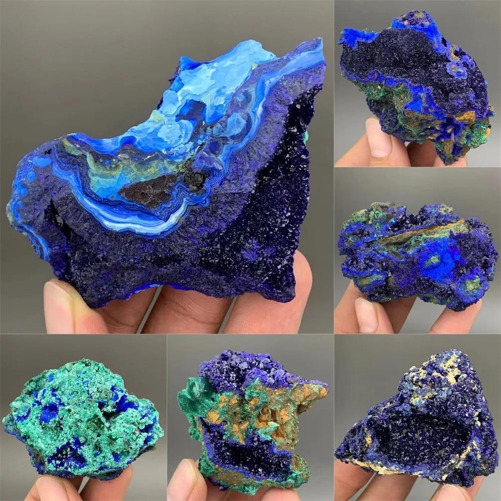 New Azurite Malachite Geode Crystal Natural Mineral Specimen Reiki Healing Stone
