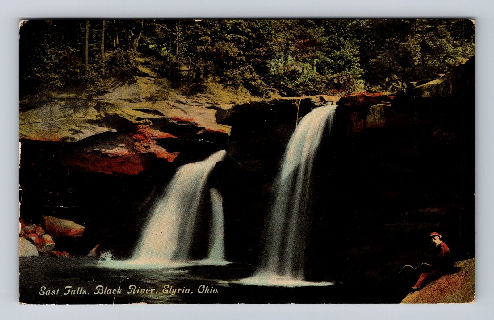 Elyria OH-Ohio, East Falls, Black River, Antique, Vintage c1911 Postcard