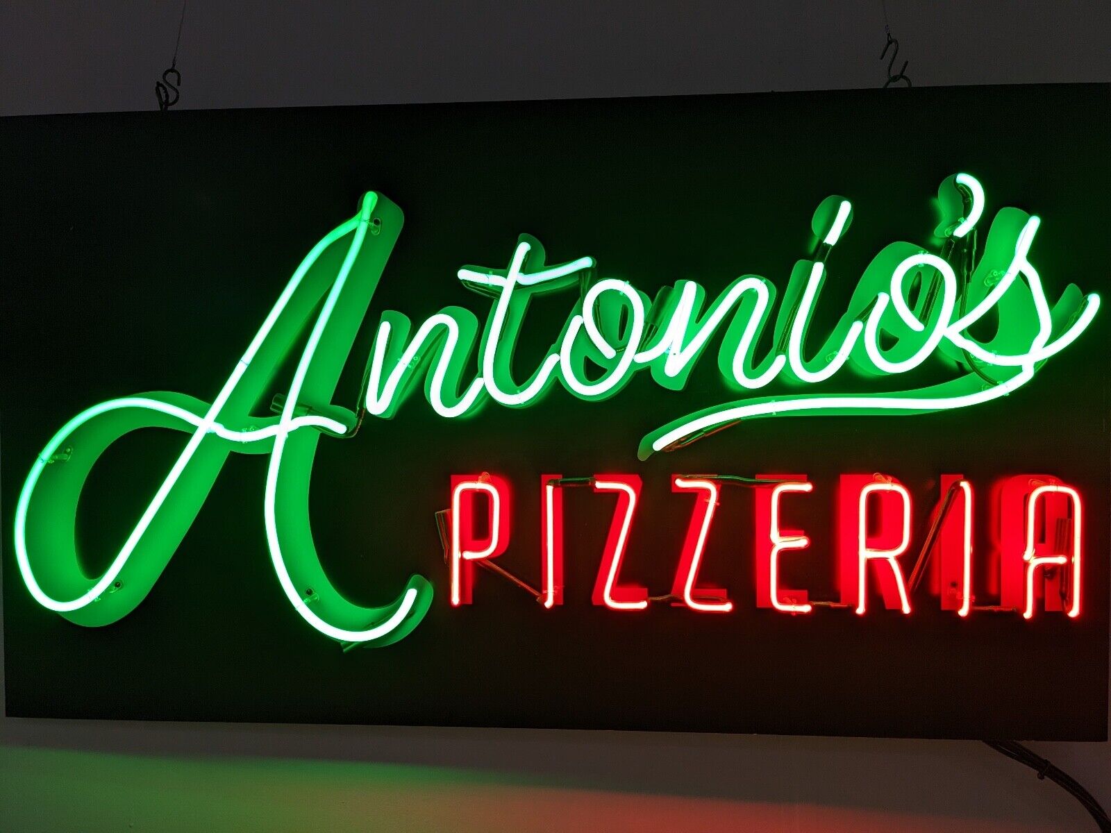 ANTONIOS PIZZERIA Green + Red Neon Sign 60\