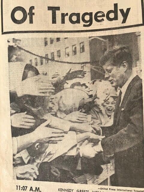 Rare Vintage Herald Examiner November 24, 1963 Death of John Kennedy.