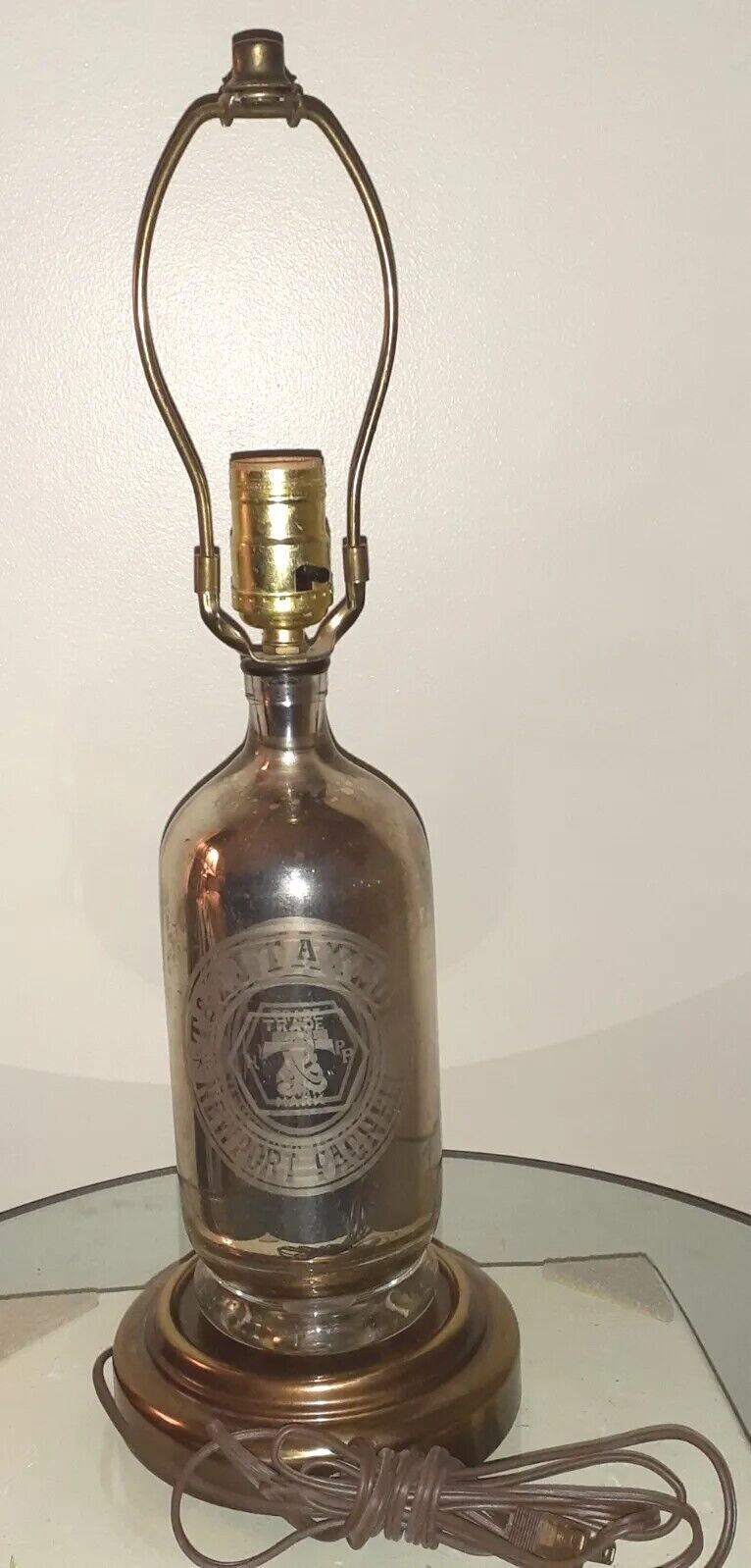 RARE Vintage Mercury Glass Electric Lamp T & FJ Taylor Newport Pagnell England