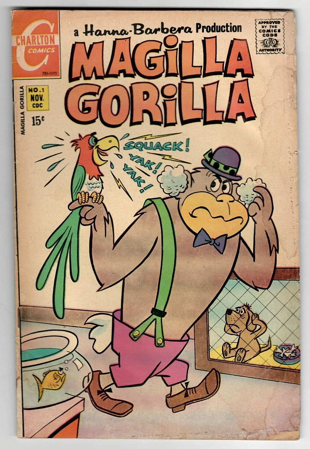 Magilla Gorilla # 1 (3.5) 11/1970 Charlton Edition 15c Begin The Bronze-Age 🍌