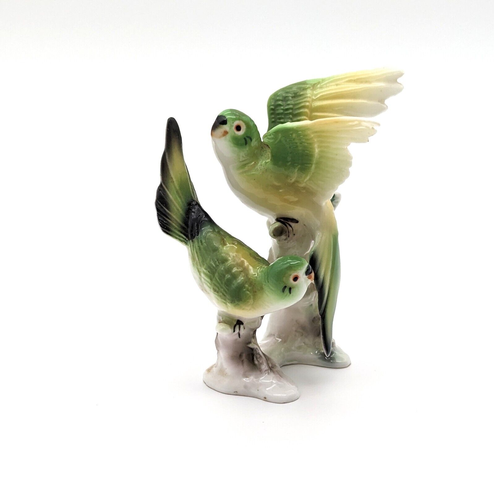 Vintage Figurine Lovebirds Parakeets Birds Delicate Porcelain Pre-Owned Japan?