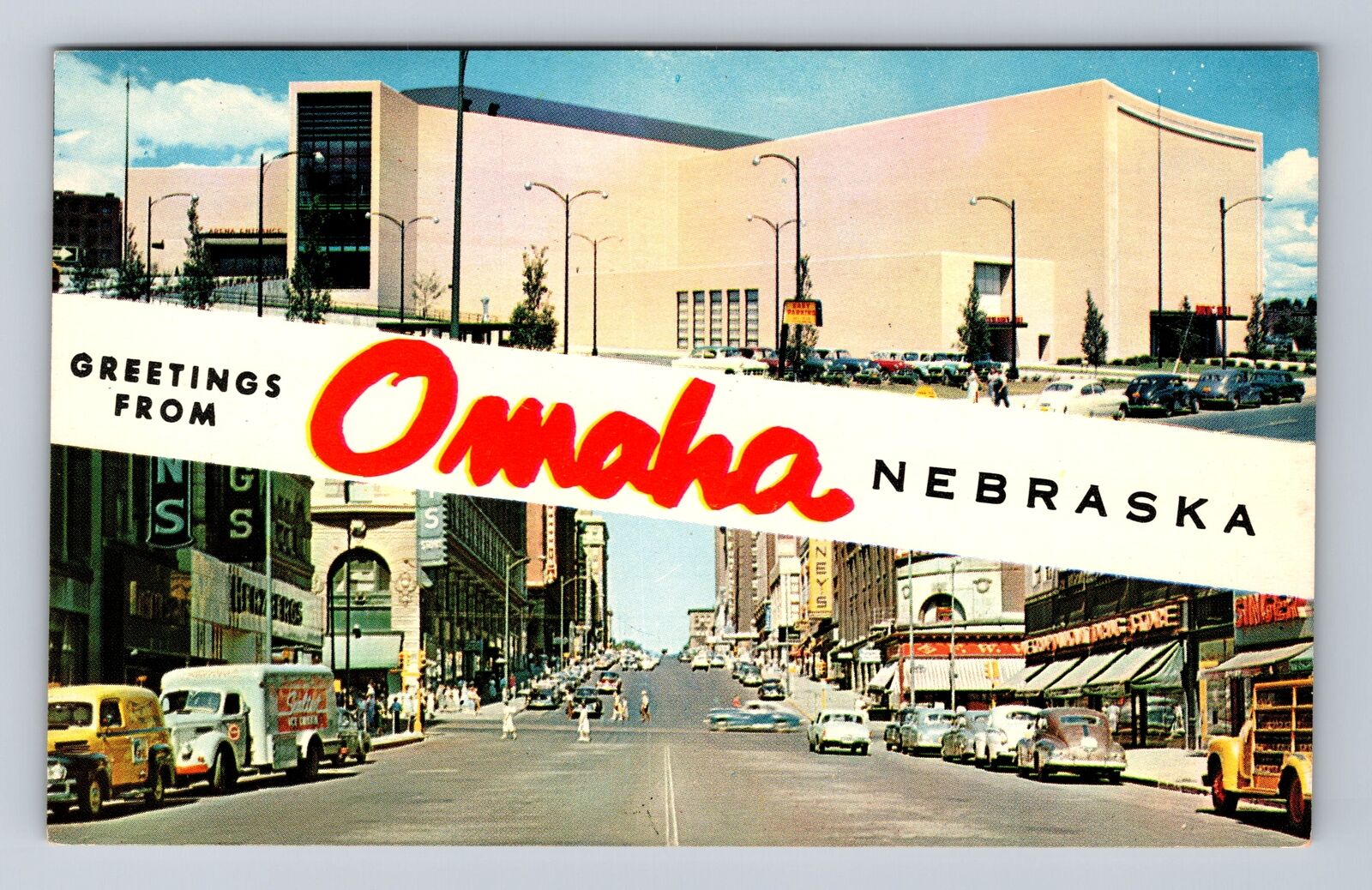 Omaha NE-Nebraska, General Banner Greetings, Antique, Vintage Postcard