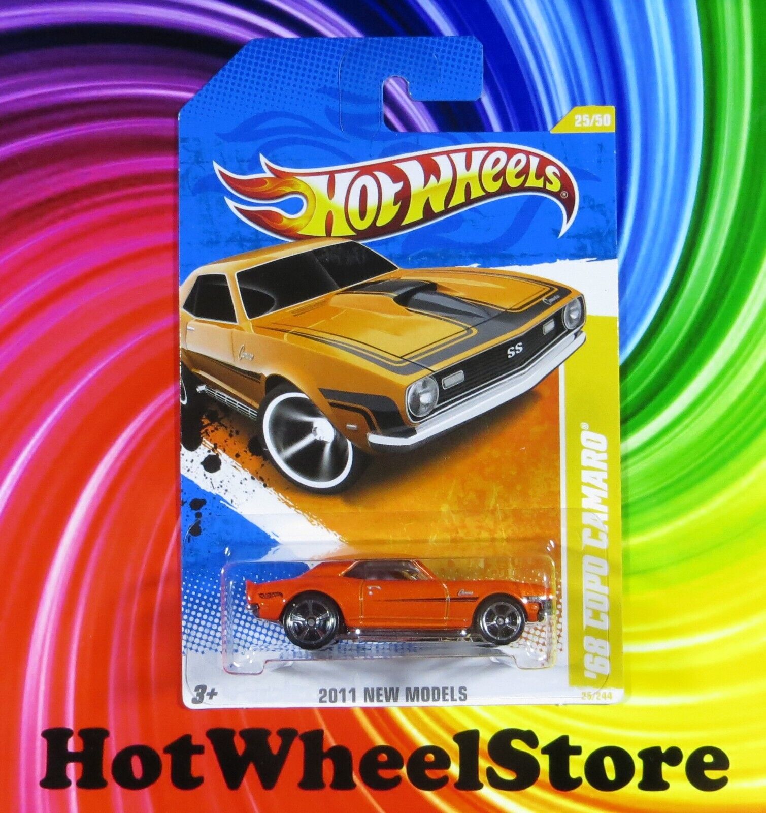 2011  Hot Wheels   Orange   \'68 COPO CAMARO   New Models #25   HW34-090723