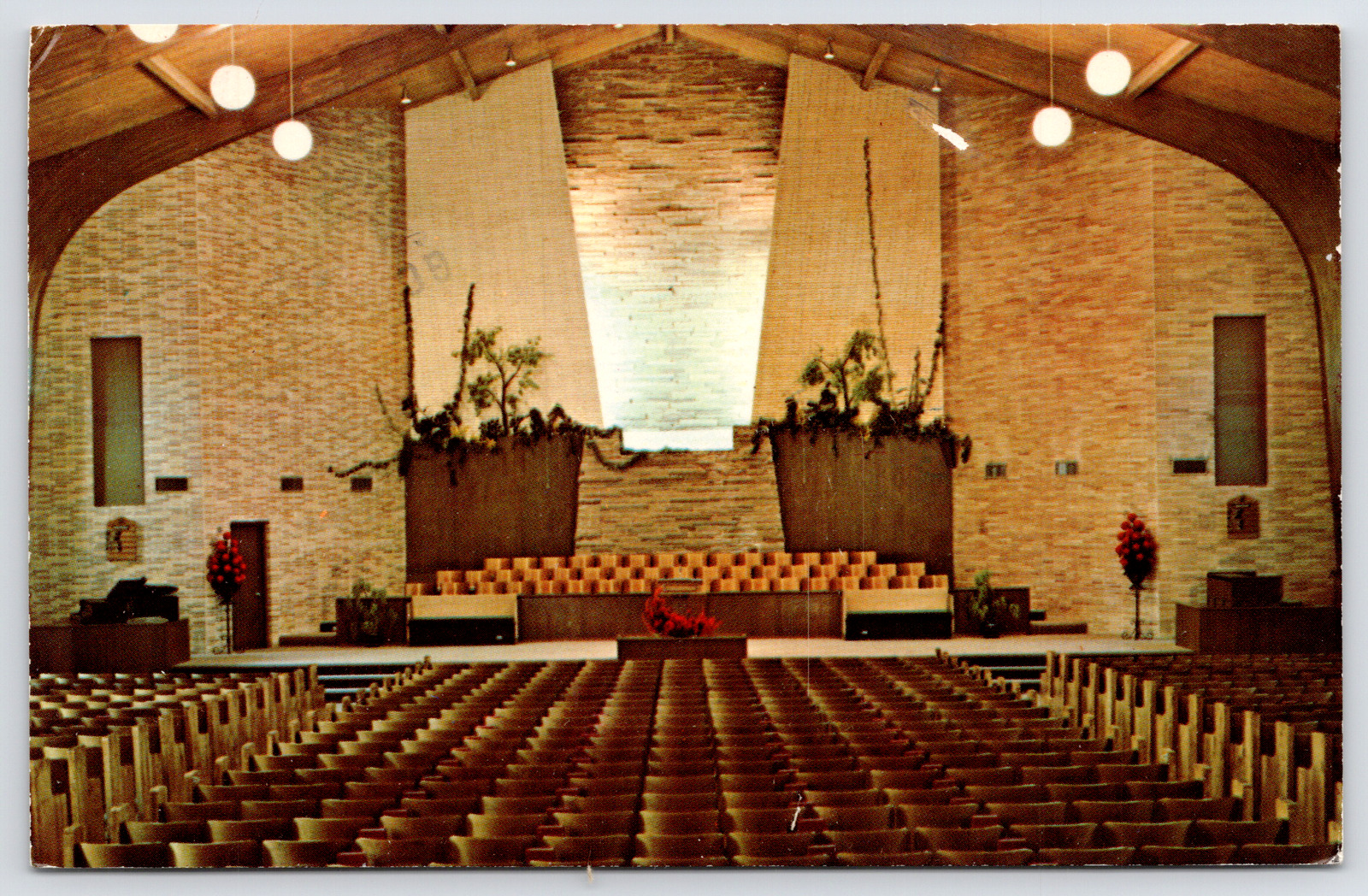 Paris Texas~Calvary Baptist Church Interior~Pastor Oldham~1960s Postcard PC