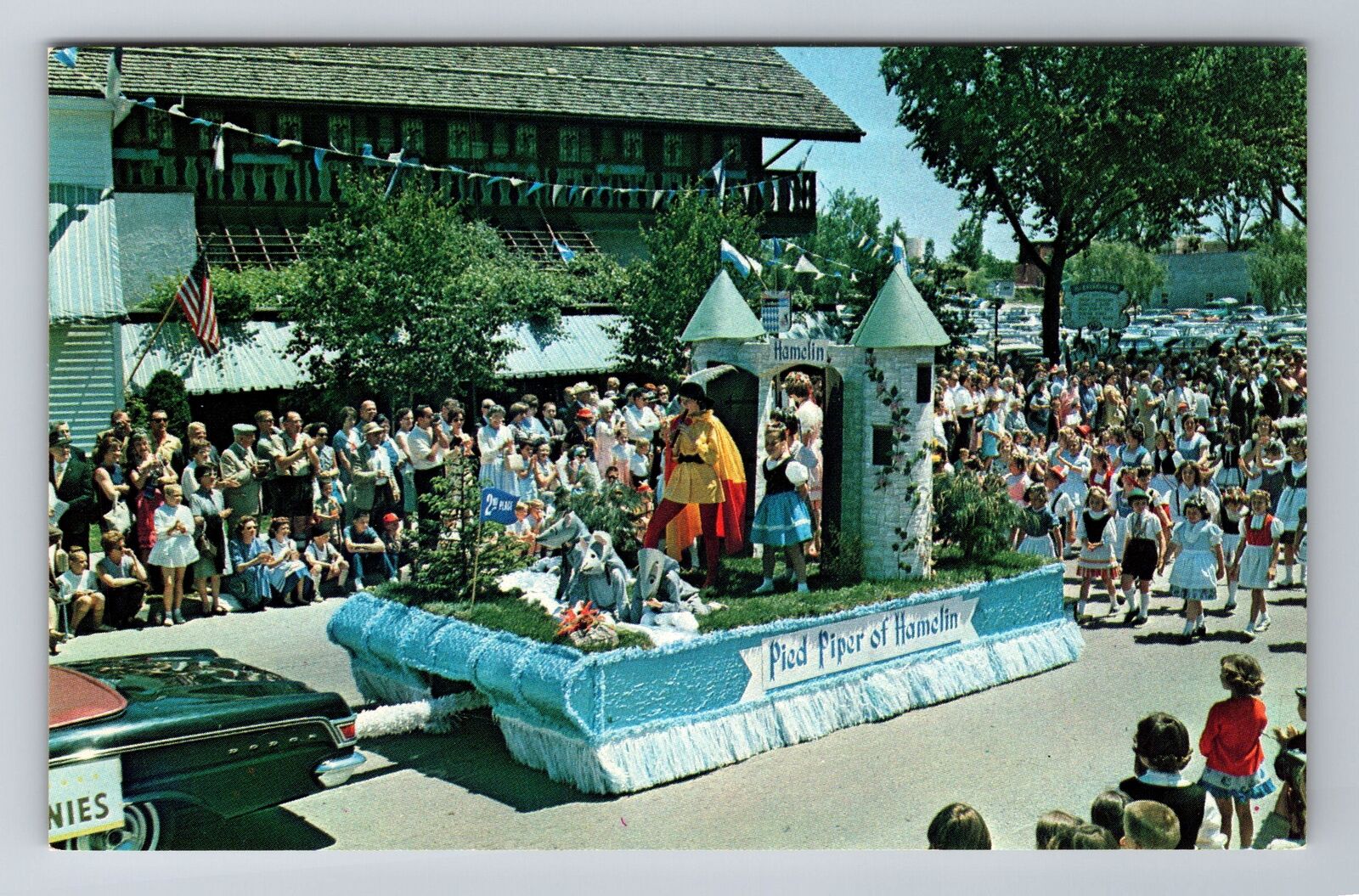 Frankenmuth MI-Michigan, The Float, Bavarian Festival, Antique Vintage Postcard