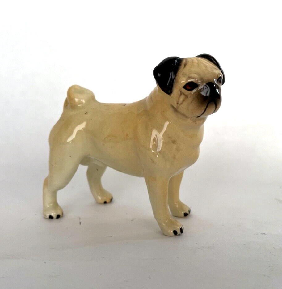 Beswick England CH Cutmil Cupie Pug Figurine Hand Painted Porcelain Dog