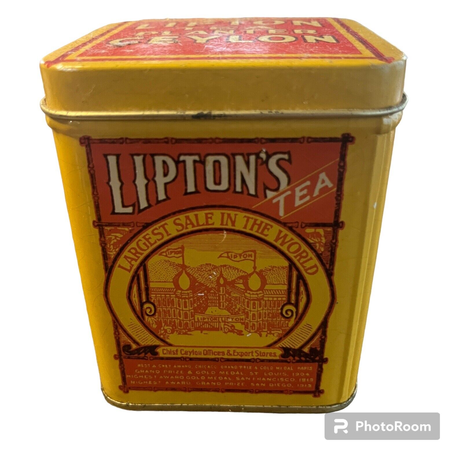 Vintage Lipton’s Tea Tin Planter Ceylon Bristolware 1990s