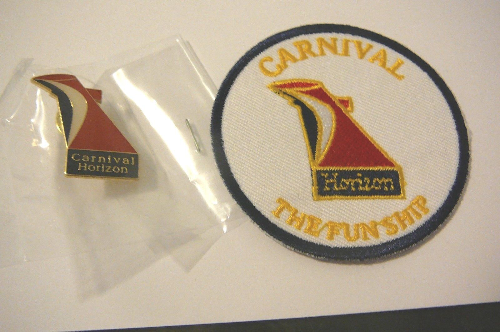 CARNIVAL CRUISE LINES HORIZON LAPEL HAT PIN AND PATCH