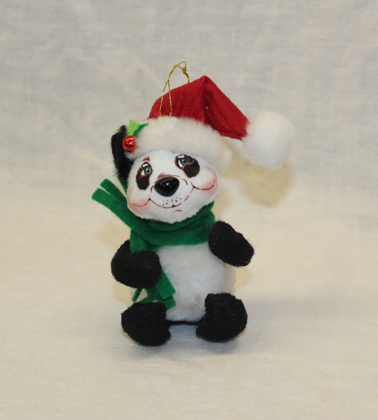 Annalee Christmas Scarf Panda Ornament 2010 75th anniversary