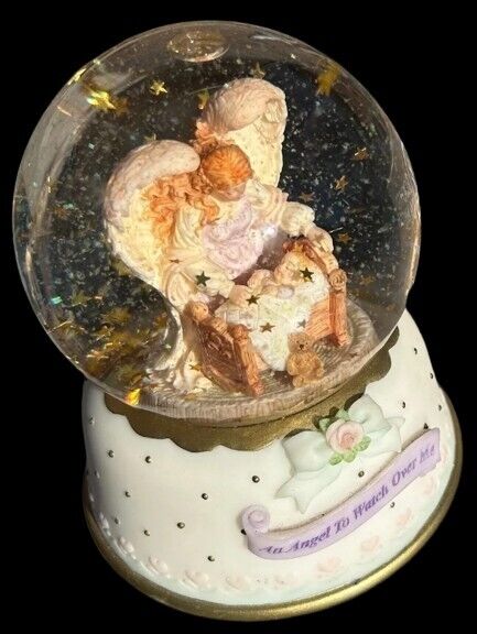Vintage Seraphin Classics 2000 An Angel To Watch Over Me Snow Globe Clear Music