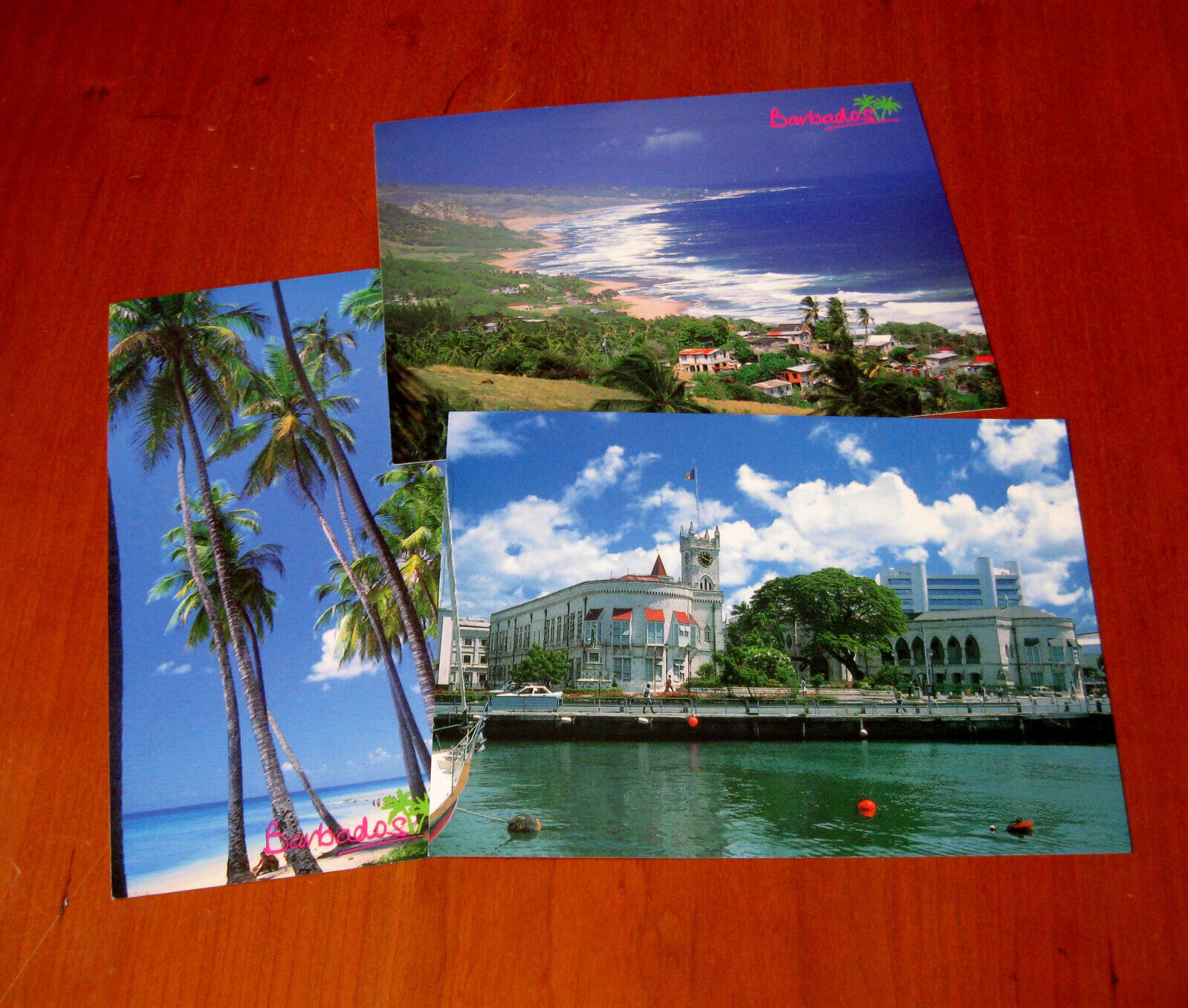 Vintage Barbados Caribbean Island Parliament Buildings 3 Large Postcards