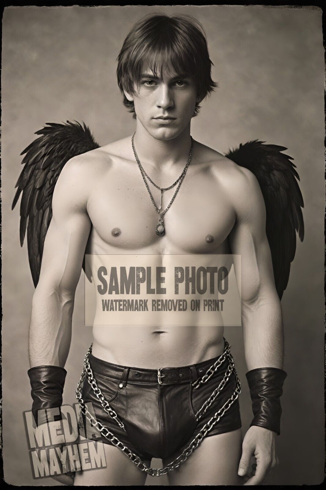 Fallen Leather Angel Daddy Print 4x6 Gay Interest Photo #1115