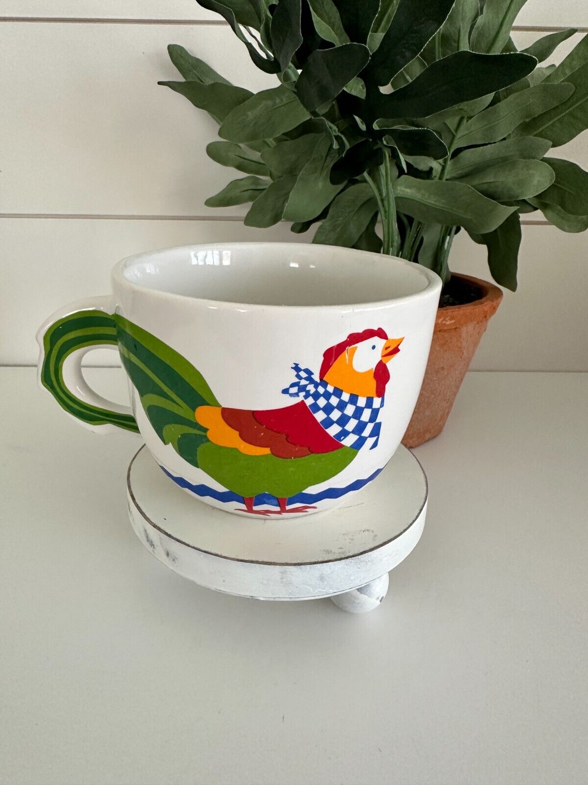 Vintage FTD 1992 Rooster Chicken Mug Cup Coffee Oversized 18 ounce