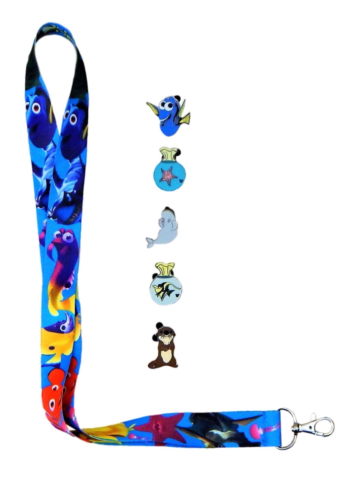 Finding Nemo / Dory Lanyard and 5 Disney Park Trading Pins Starter Set ~ NEW