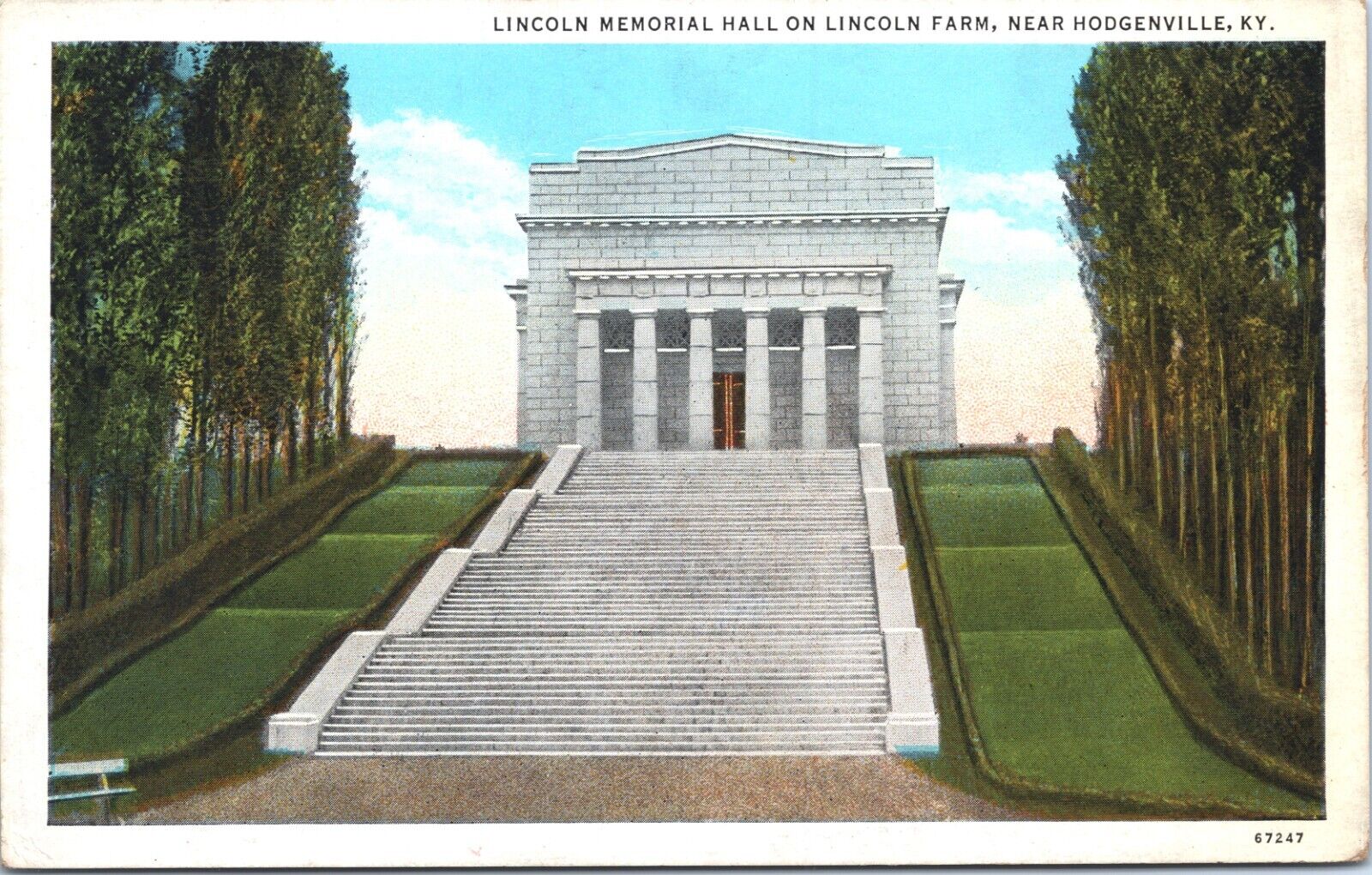 Postcard Hopkinsville Kentucky - Lincoln Memorial Hall on Lincoln Farm