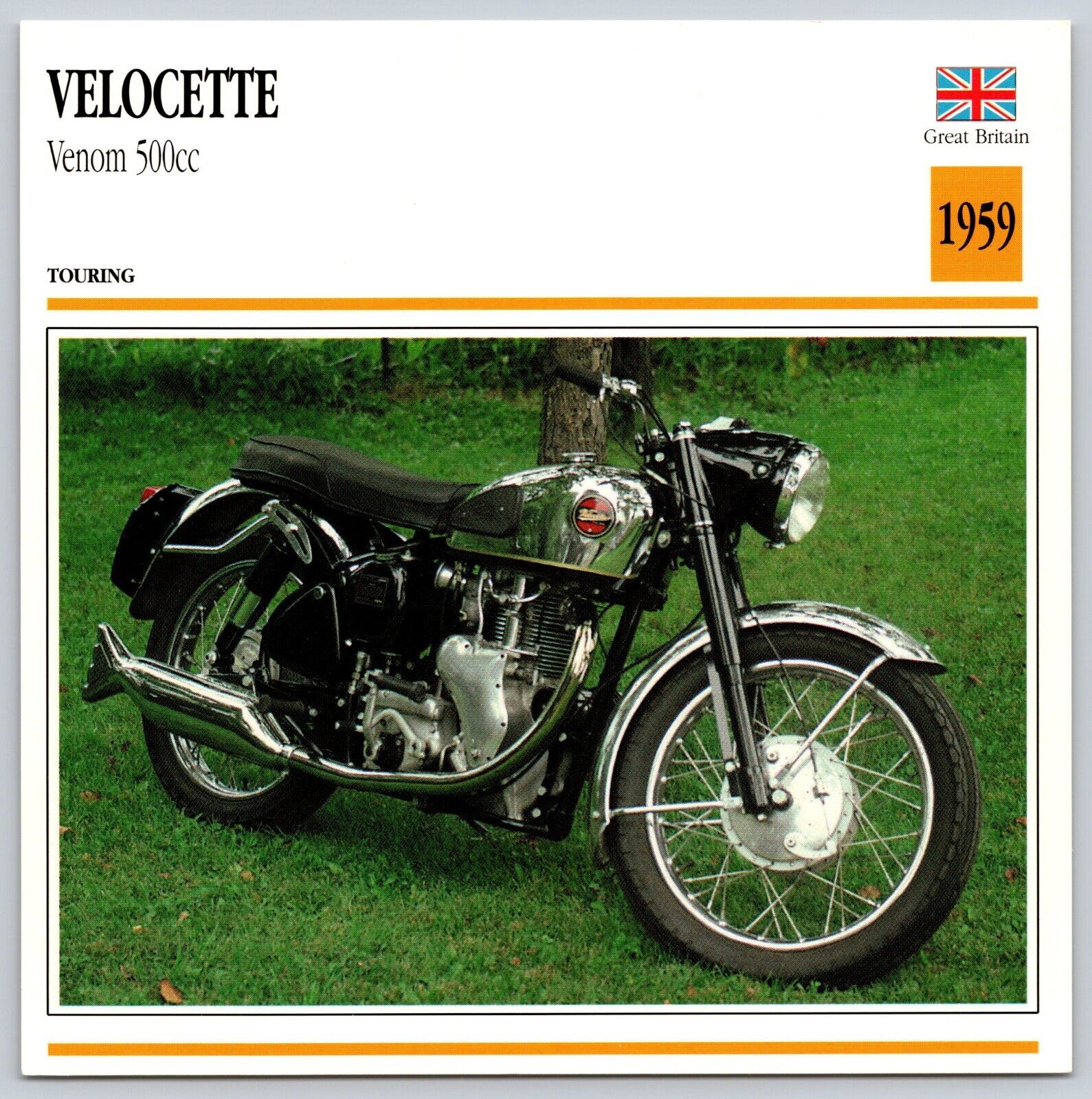 Velocette  Venom 500cc 1959 G Britian Edito Service Atlas Motorcycle Card