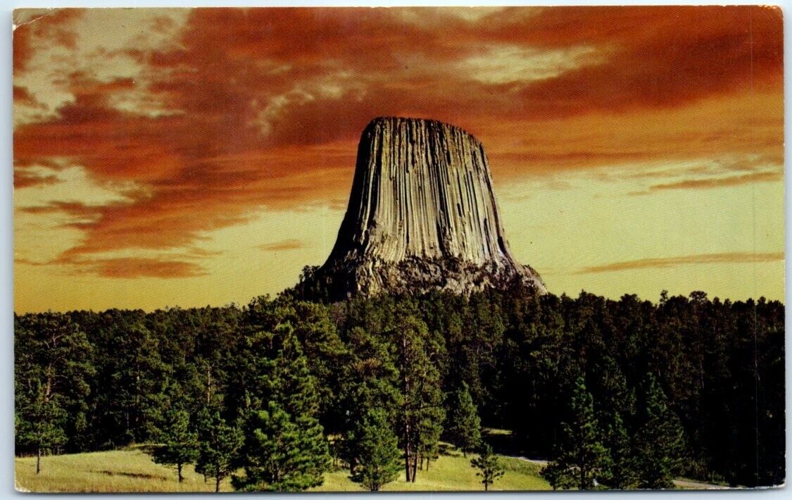 Postcard - Devils Tower, Wyoming at Sunset, USA
