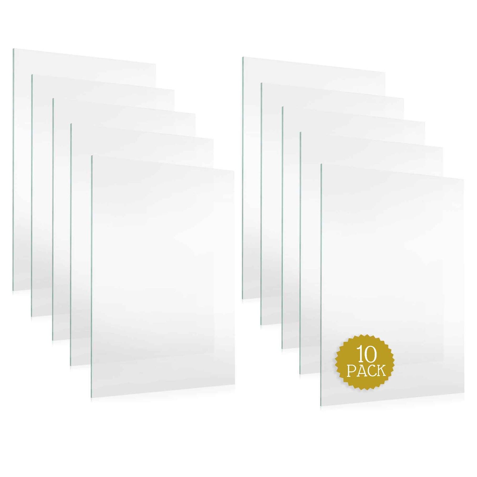 10 Sheets Of Non-Glare UV-Resistant Frame-Grade Acrylic Replacement for 12x22
