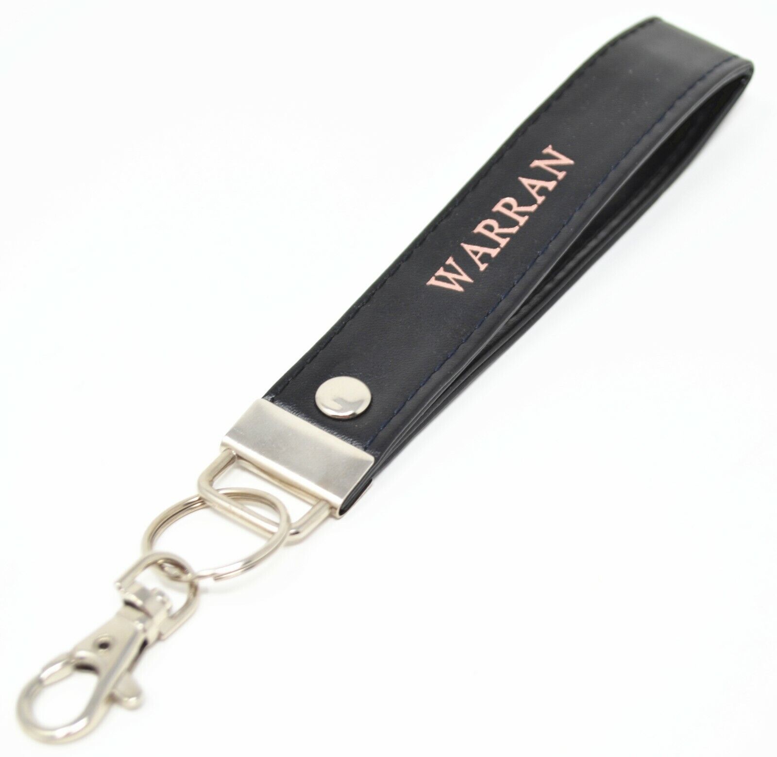 Monogram Custom Personalized Leather Wristlet Key fob in Black, Brown, Lavender