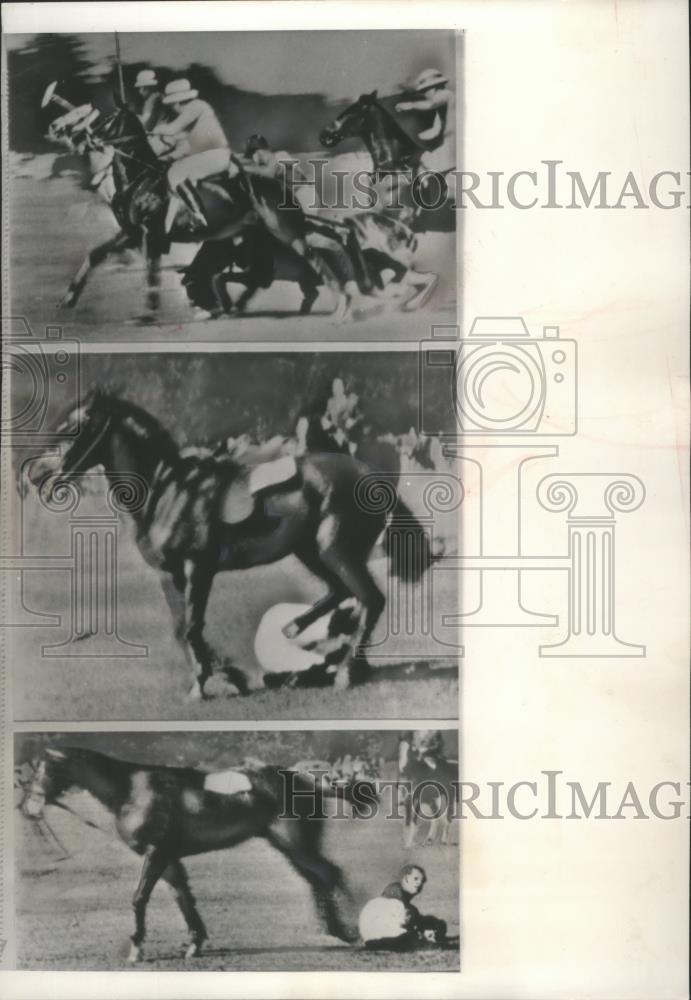 1963 Press Photo Prince Philip Falls in a Polo Match at match, Windsor, England