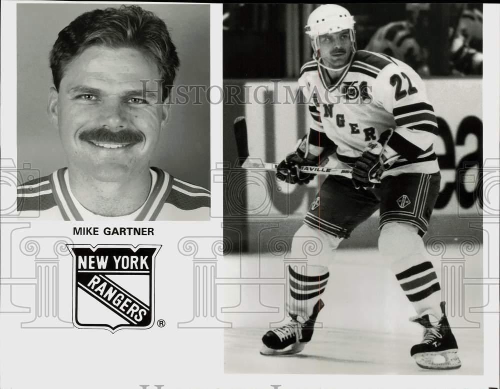 Press Photo New York Rangers Hockey Player Mike Gartner - srs02429