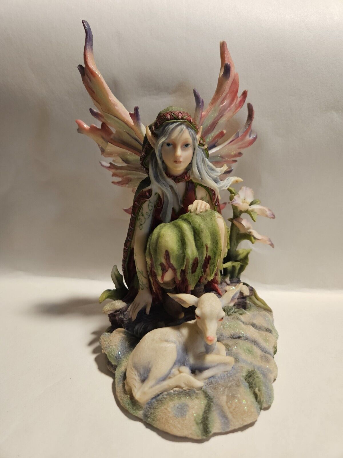 Fairy With Fawn and Flowers - Jody Bergsma Pacific Gifts Figurine