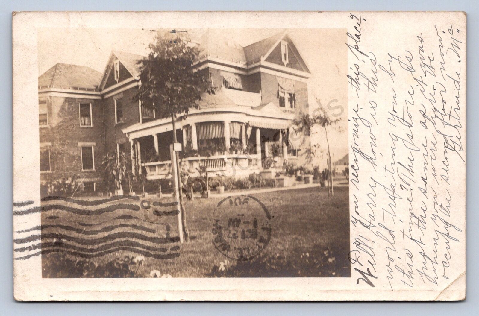 J87/ Rayland Ohio RPPC Postcard c1910 Home Residence Mansion 314