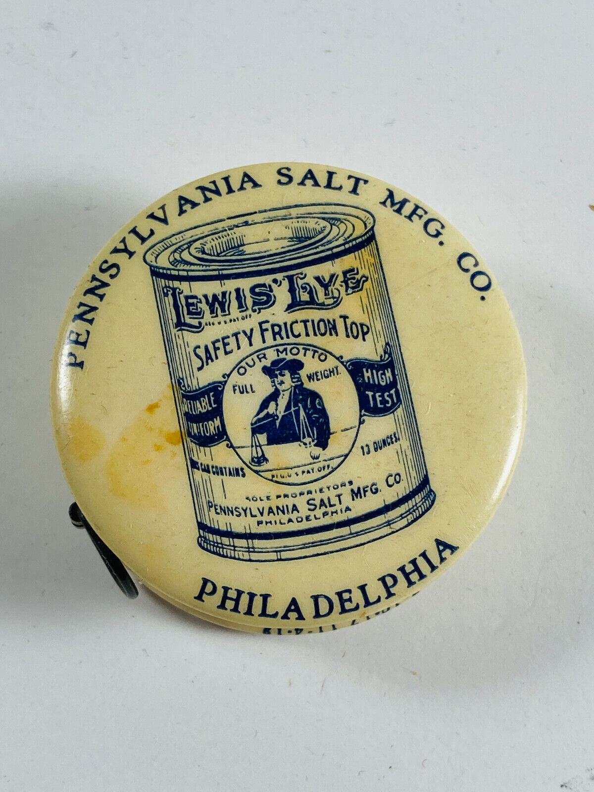 Antique Lewis Lye PA Salt Philadelphia Celluloid Advertising Measuring Tape