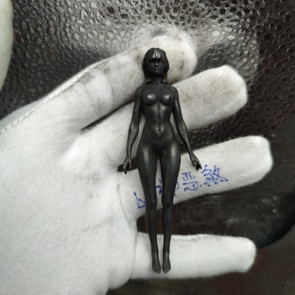 9cm Chinese Solid Bronze Girl Nude Female Body Beautiful Beauty Statue Body