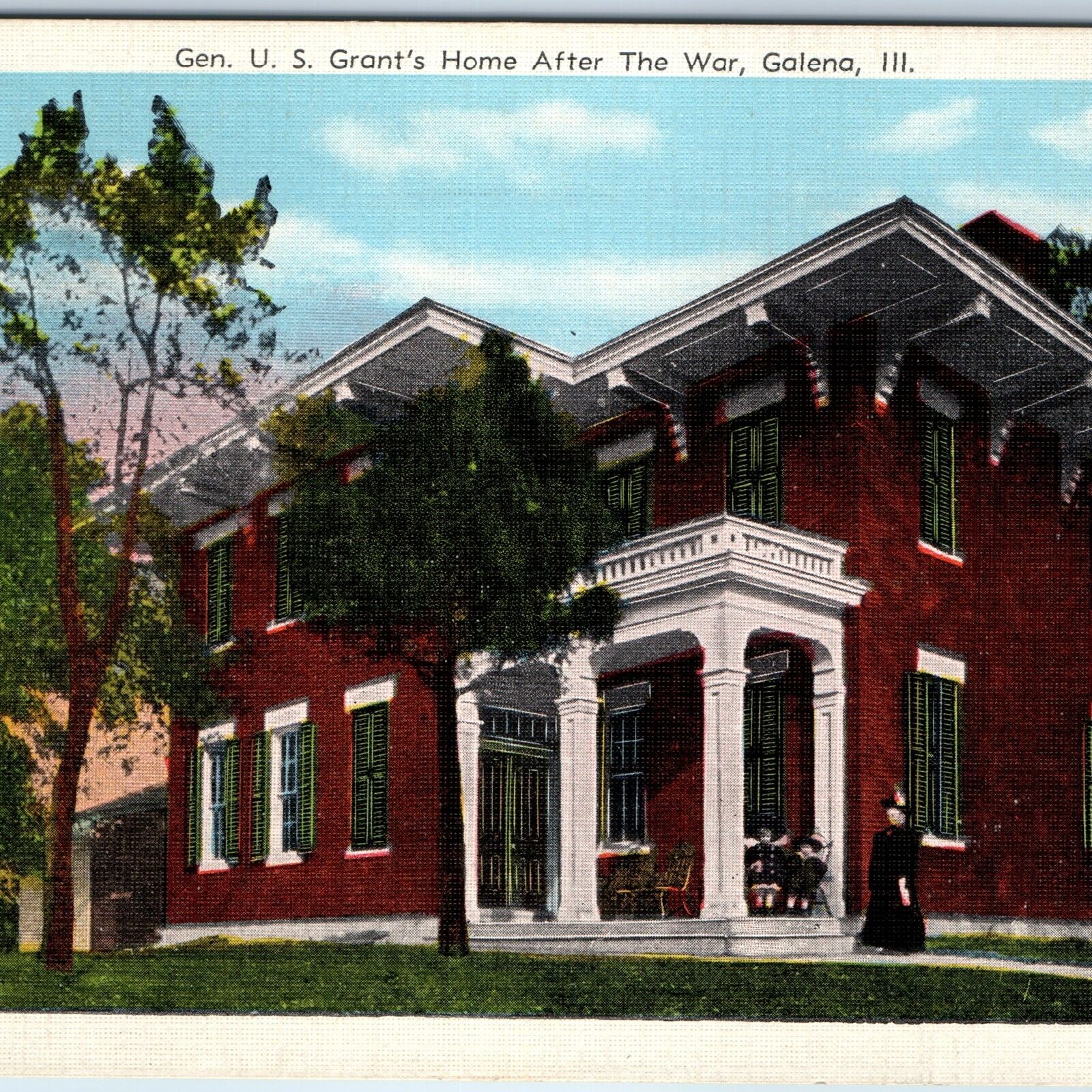 c1940s Galena, ILL General Ulysses S Grant\'s Home Civil War Victorian House A220