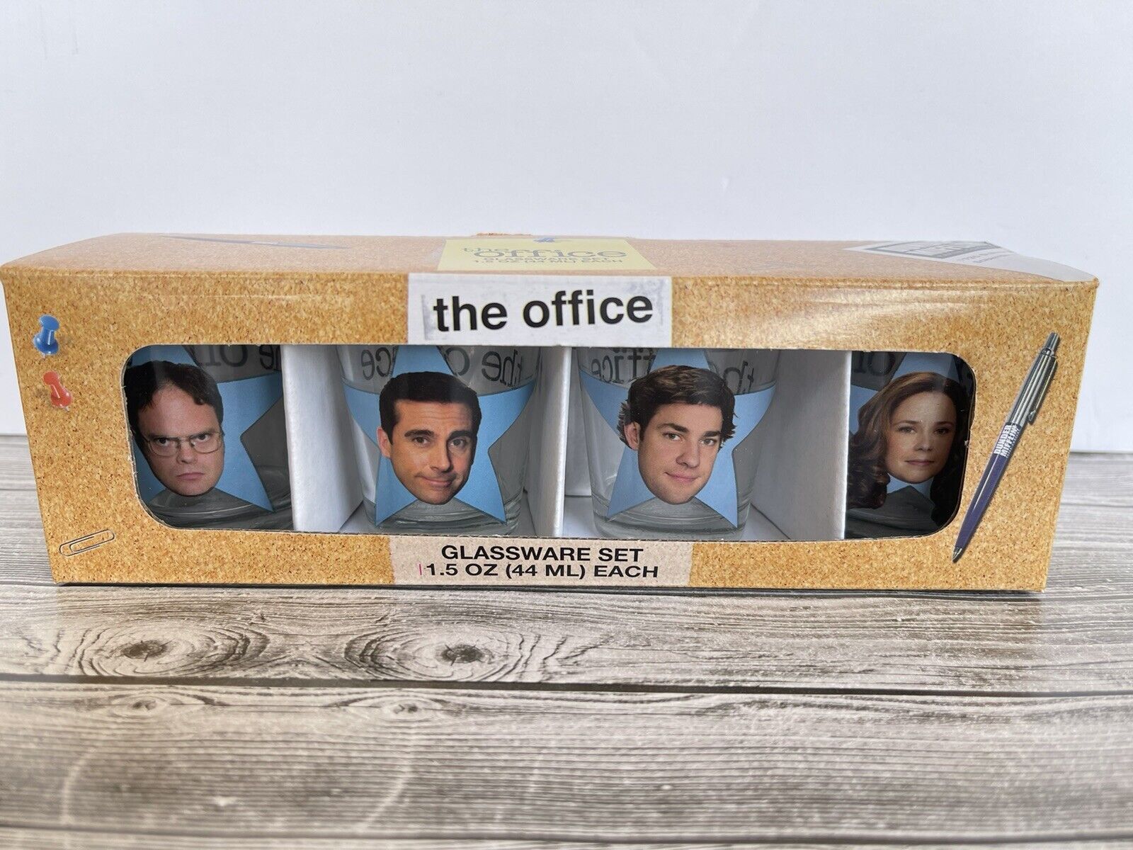 The Office Shot Glasses 1.5 oz NEW In Box Glassware Set Of 4