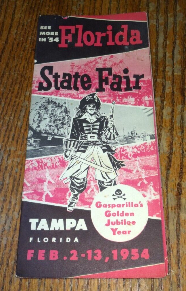 1954 Florida State Fair Tampa Florida Brochure Buccaneer on Cover