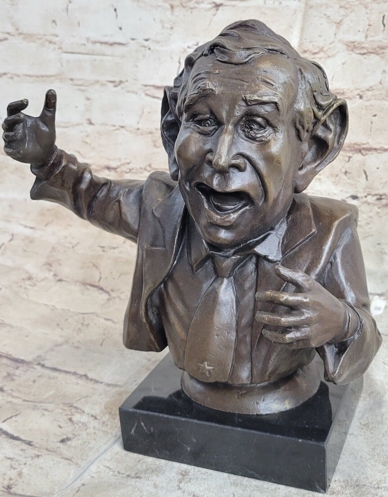 Genuine Solid Bronze Unique George W Bush Sculpture Hot Cast Figurine Figure Art
