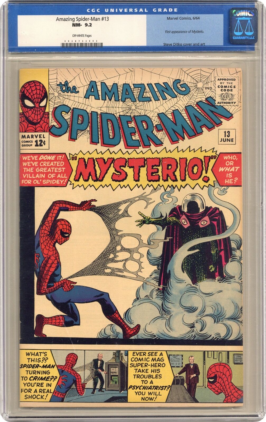 Amazing Spider-Man #13 CGC 9.2 1964 0028733003 1st app. Mysterio