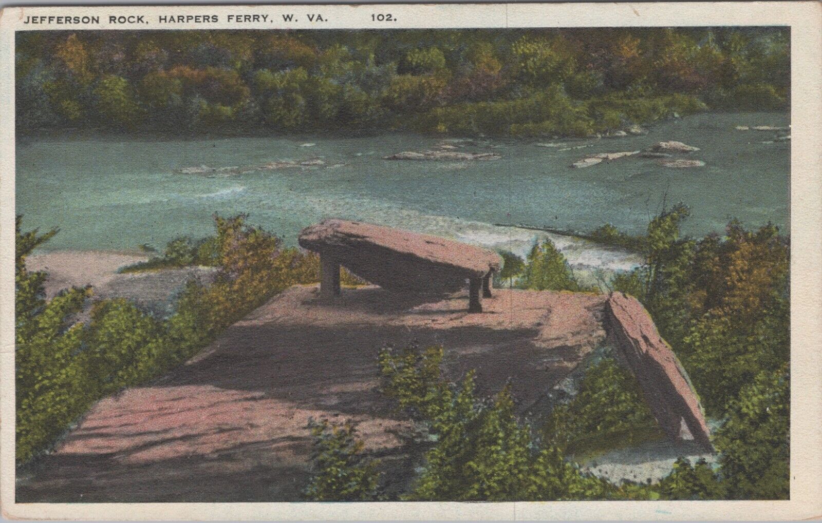 c1920s Postcard West Virginia Harpers Ferry WV Jefferson Rock 5244.4