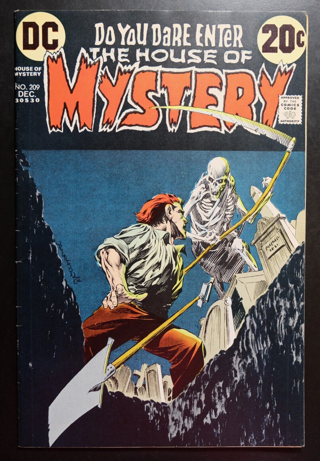 HOUSE OF MYSTERY #209 VF/NM (9.0) - OW PAGES *WRIGHTSON SKELETON COVER*