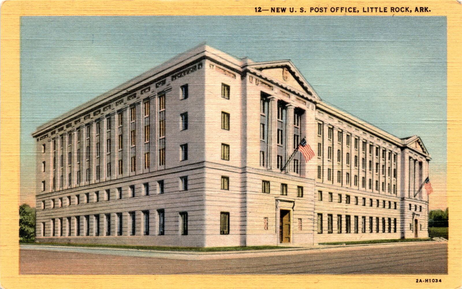New US Post Office Little Rock Arkansas architecture Curteich- Postcard