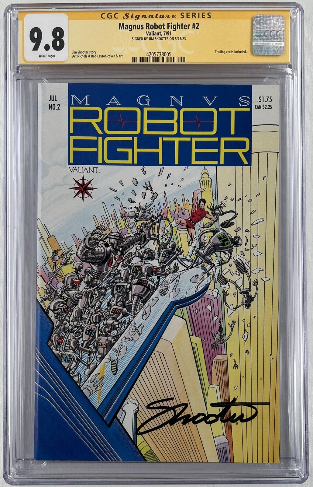 Magnus Robot Fighter (1991) # 2 CGC  9.8 SS Jim Shooter Signed 1 Comic