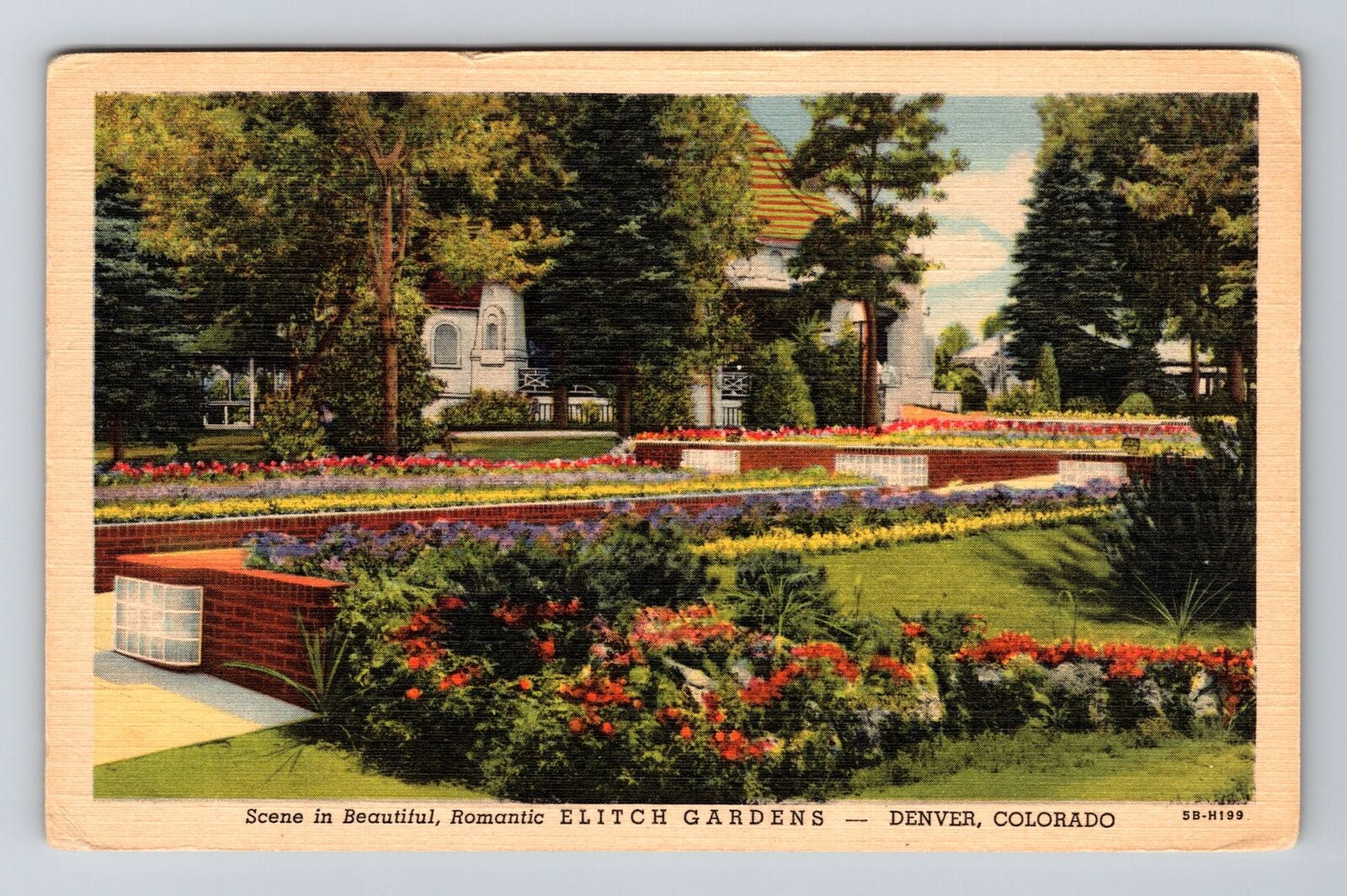 Denver CO-Colorado, Elitch Gardens Vintage Souvenir Postcard